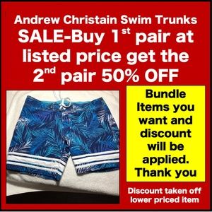 Andrew Christian- Swim Trunks- Palm Print